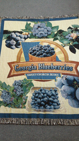 Blueberry Tapestry Throw Blanket